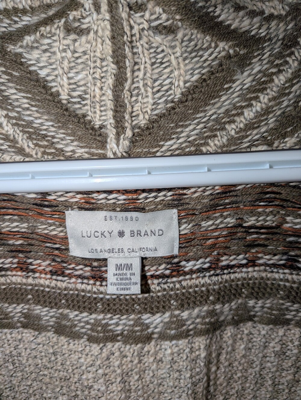 Lucky Brand Open-Front Cardigan in Beige and Brown - Picture 5 of 5